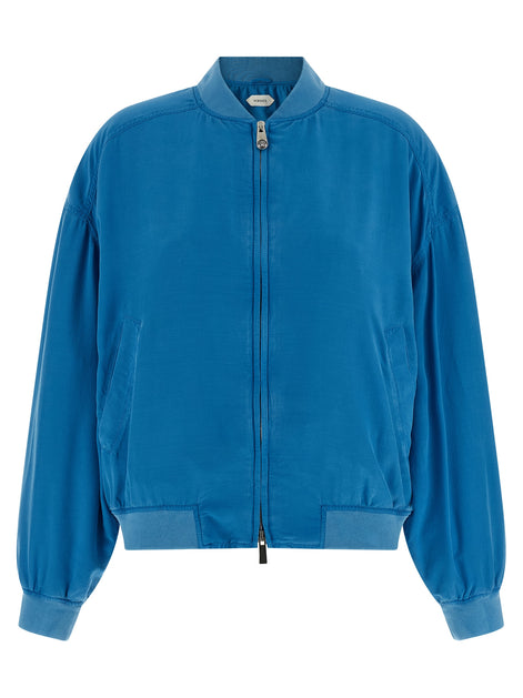 Versace Blue Silk Bomber