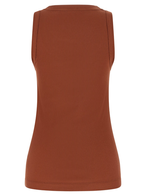 Brunello Cucinelli Brown Cotton Sleeveles T-Shirt