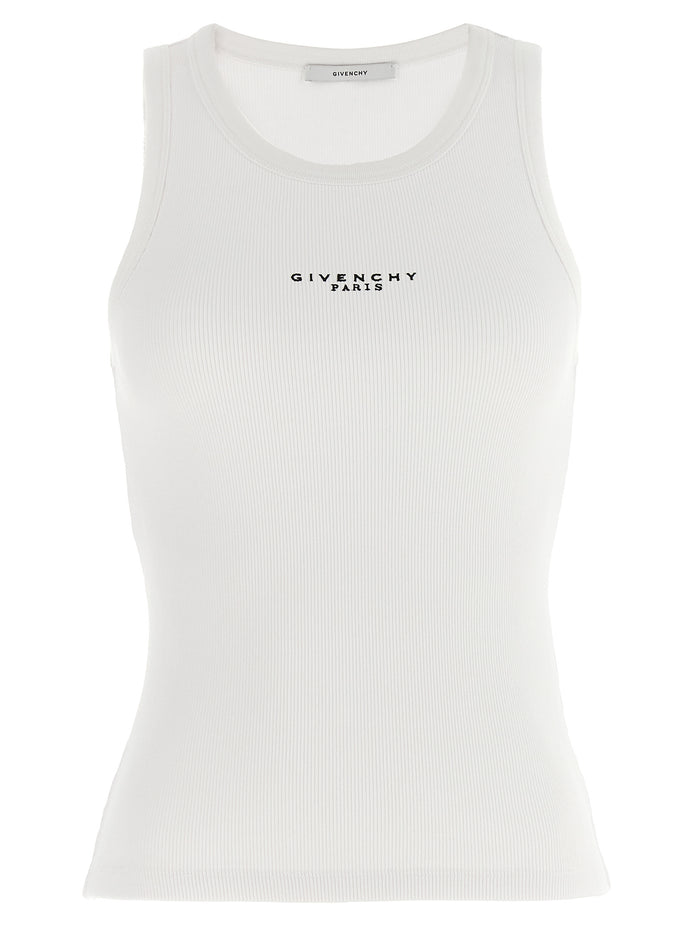 Givenchy White Cotton Sleeveles T-Shirt