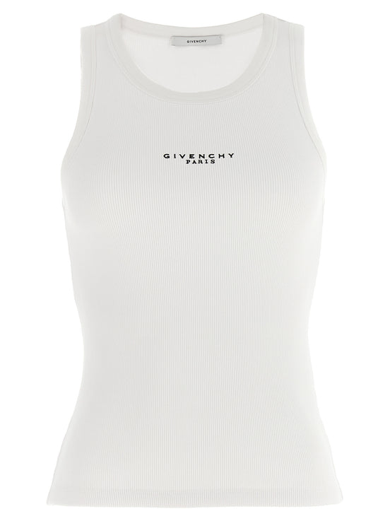 Givenchy White Cotton Sleeveles T-Shirt