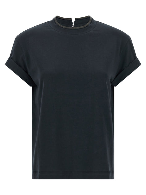 Brunello Cucinelli Blue Cotton T-Shirt