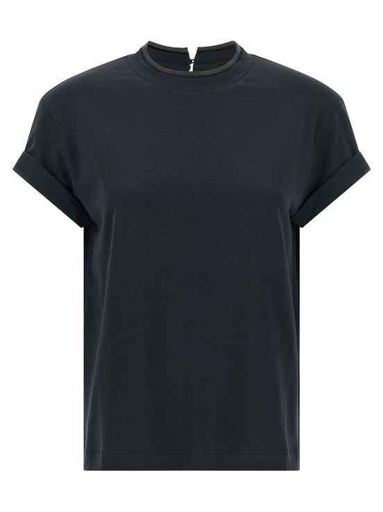 Brunello Cucinelli Blue Cotton T-Shirt