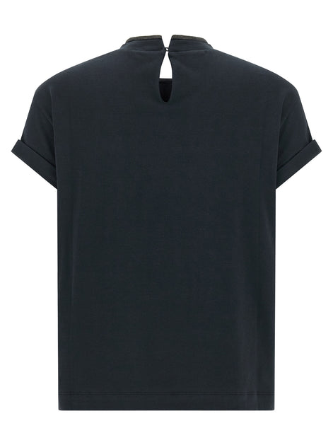 Brunello Cucinelli Blue Cotton T-Shirt