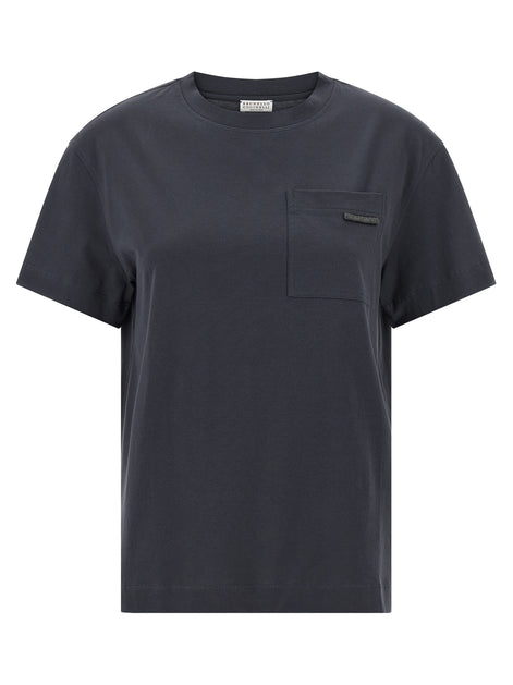Brunello Cucinelli Blue Cotton T-Shirt