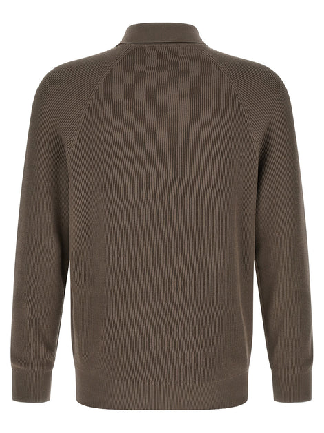 Brunello Cucinelli Brown Cotton Polo Shirt
