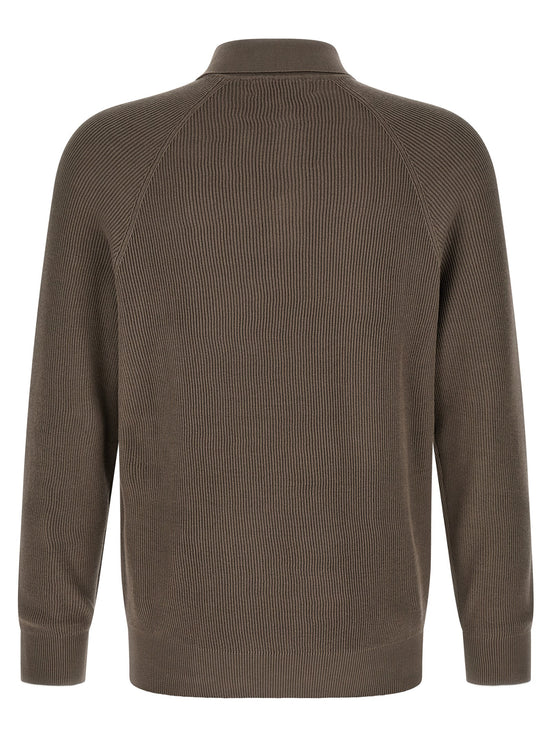 Brunello Cucinelli Brown Cotton Polo Shirt