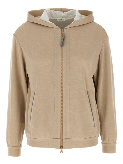 Brunello Cucinelli Beige Cotton Hoodie
