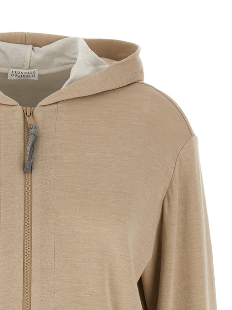 Brunello Cucinelli Beige Cotton Hoodie