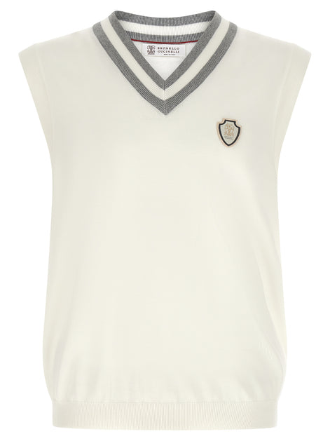 Brunello Cucinelli White Cotton Sweatshirt