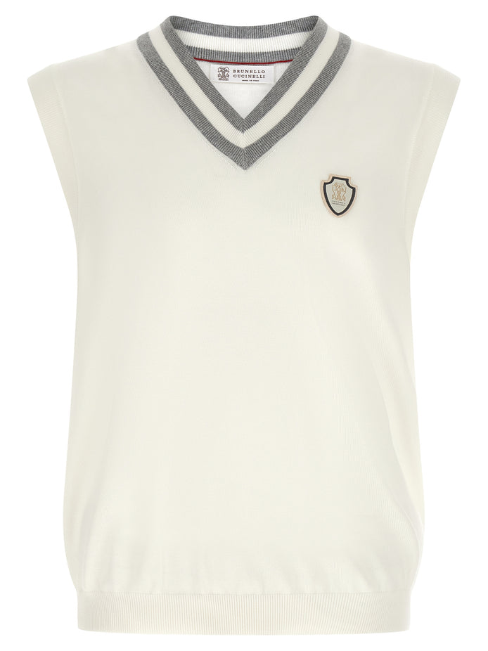 Brunello Cucinelli White Cotton Sweatshirt