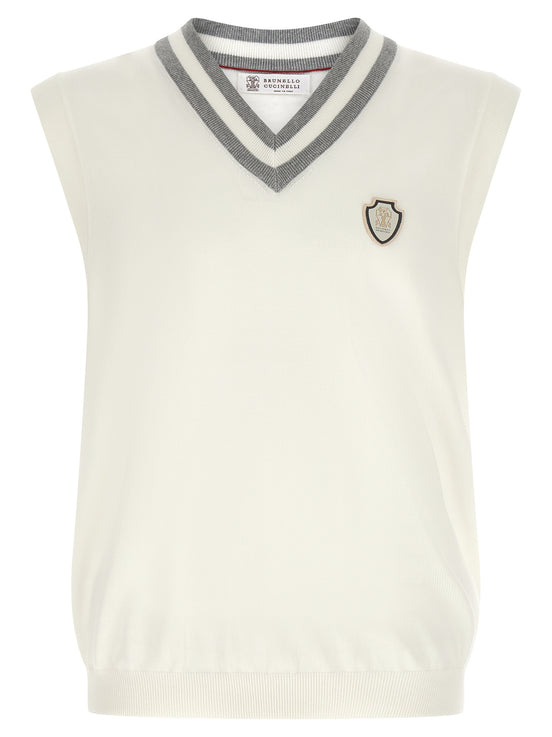 Brunello Cucinelli White Cotton Sweatshirt