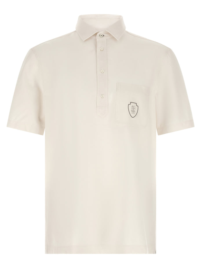 Brunello Cucinelli White Virgin Wool Polo Shirt