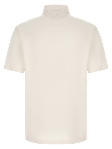 Brunello Cucinelli White Virgin Wool Polo Shirt
