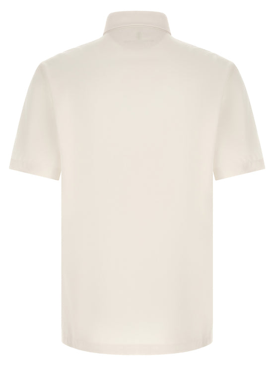 Brunello Cucinelli White Virgin Wool Polo Shirt