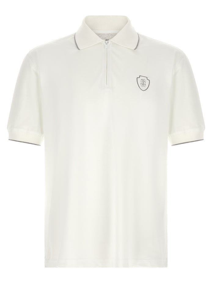 Brunello Cucinelli White Polyamide Polo Shirt