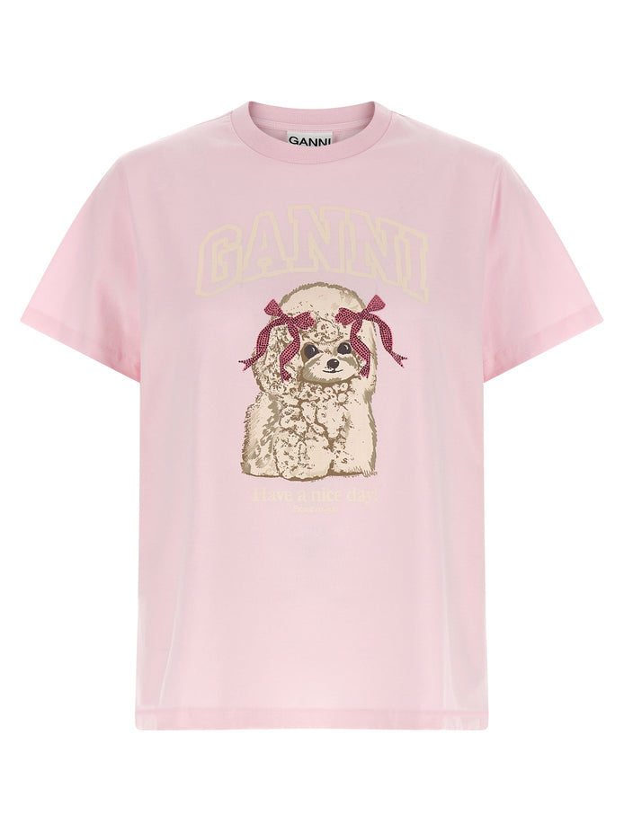 Ganni Multicolor Organic Cotton T-Shirt