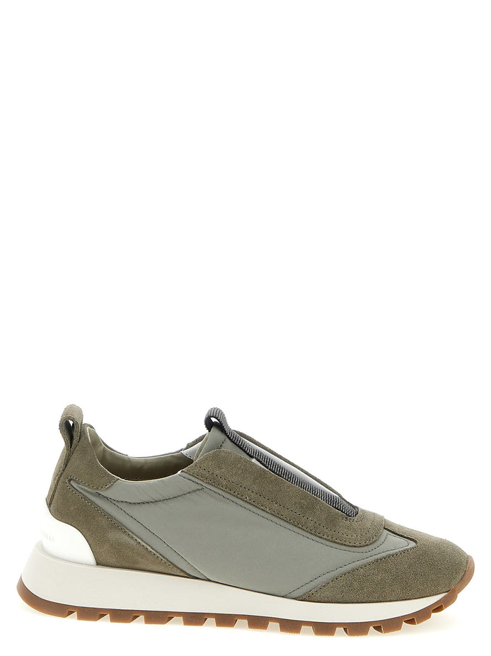 Brunello Cucinelli Bicolor Polyester Athletic Sneakers