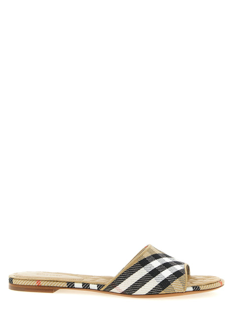 Burberry Beige Polyester Slides