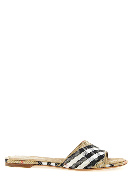 Burberry Beige Polyester Slides