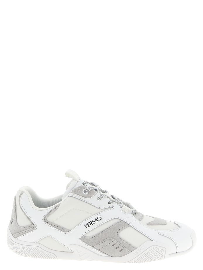 Versace White Calfskin Athletic Sneakers