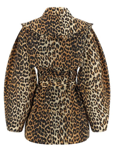 Ganni Brown Recycled Polyamide Coat