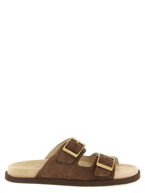 Brunello Cucinelli Brown Calfskin Slides