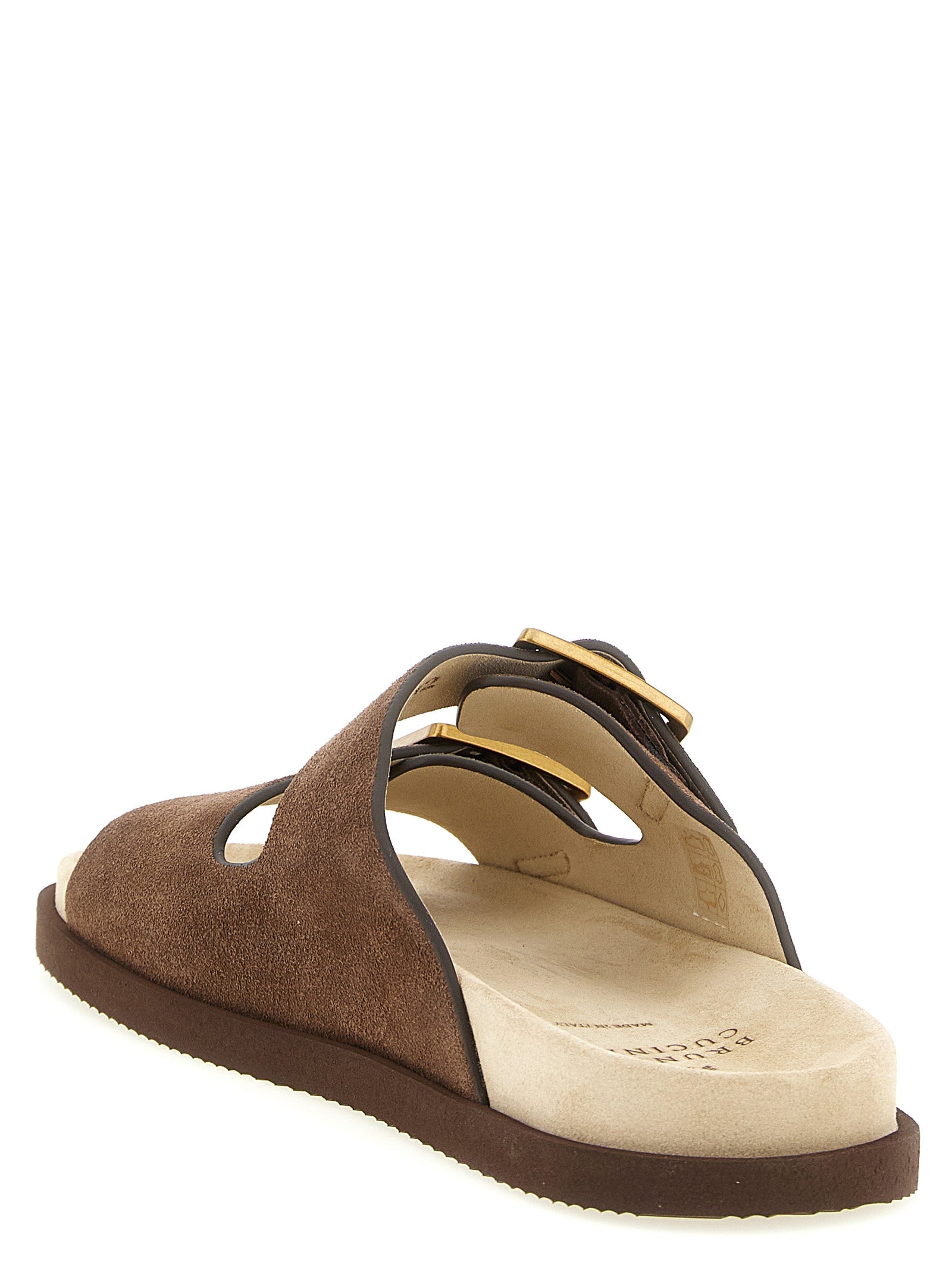 Brunello Cucinelli Brown Calfskin Slides