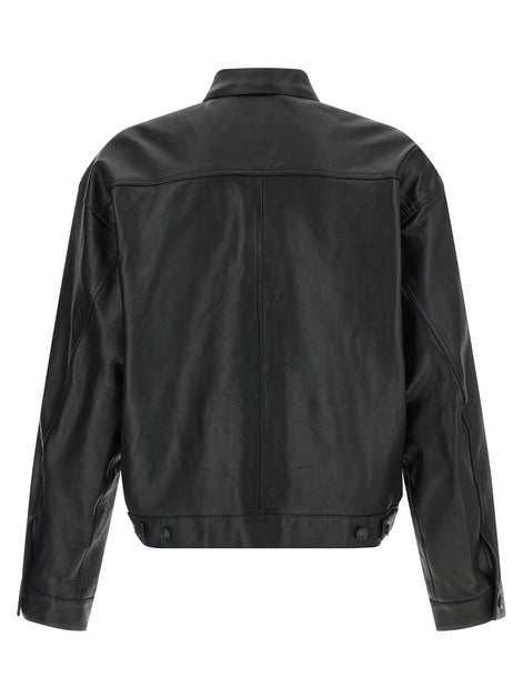 Balenciaga Black Buffalo Leather Leather Jacket