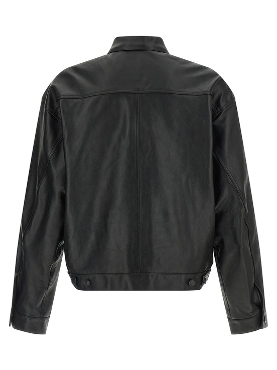 Balenciaga Black Buffalo Leather Leather Jacket