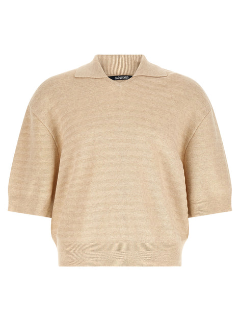 Jacquemus Beige Cotton Polo Shirt