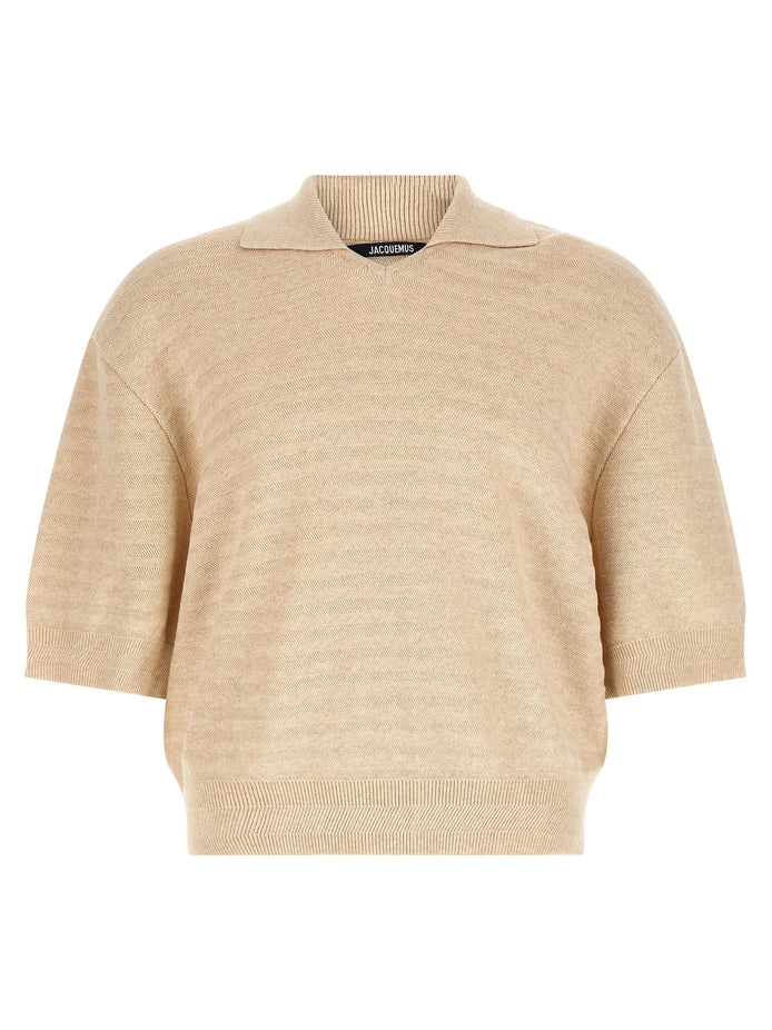 Jacquemus Beige Cotton Polo Shirt