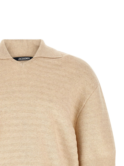 Jacquemus Beige Cotton Polo Shirt
