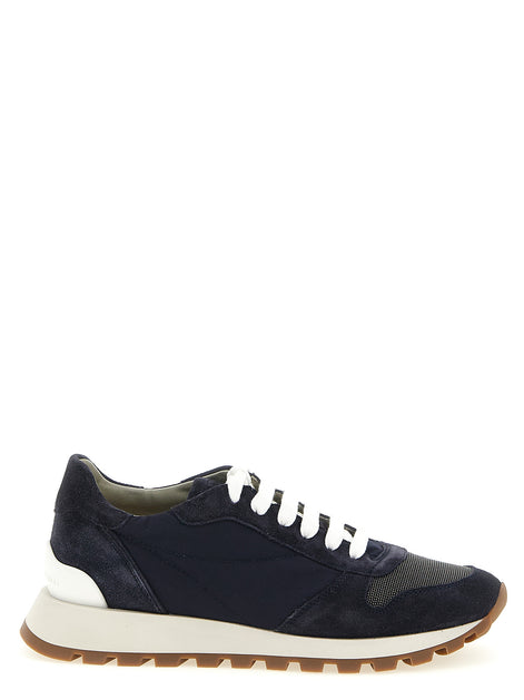 Brunello Cucinelli Blue Polyester Athletic Sneakers