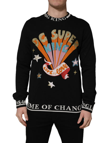 Dolce & Gabbana Black Super King Crew Neck Sweatshirt Sweater