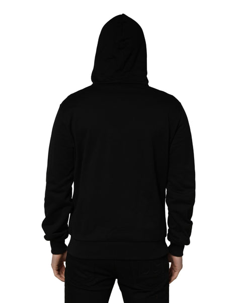 Dolce & Gabbana #dgfamily Black Cotton Hooded Men Sweatshirt Sweater