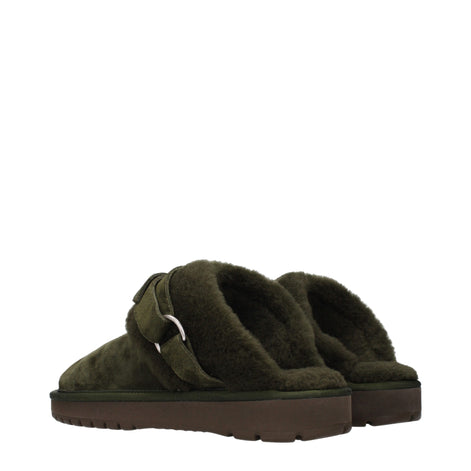 Burberry Green Leather Slippers
