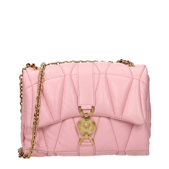 Versace Kleio Quilted Pink Leather Shoulder Bag