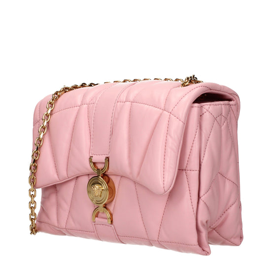 Versace Kleio Quilted Pink Leather Shoulder Bag