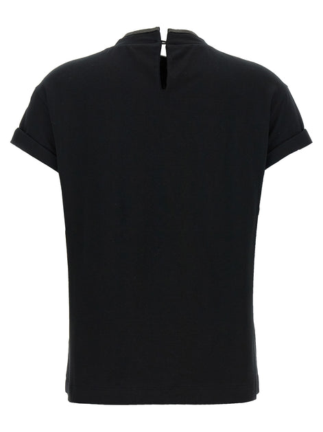 Brunello Cucinelli Black Cotton T-Shirt