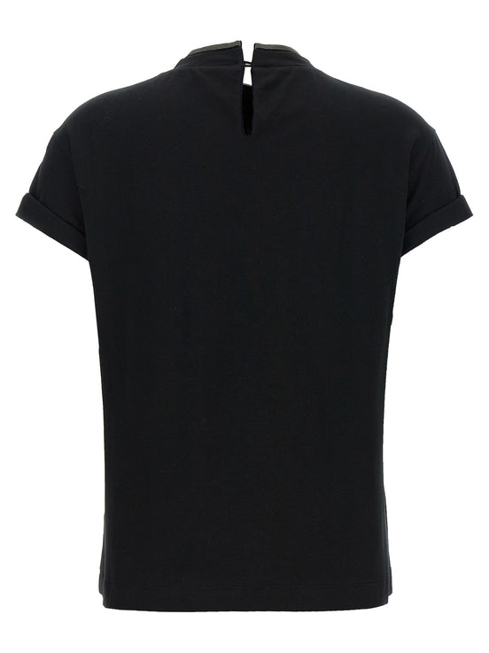 Brunello Cucinelli Black Cotton T-Shirt