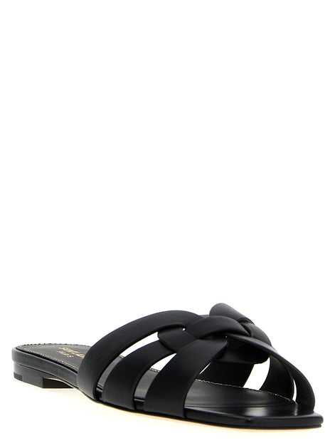 Saint Laurent Black Calfskin Slides