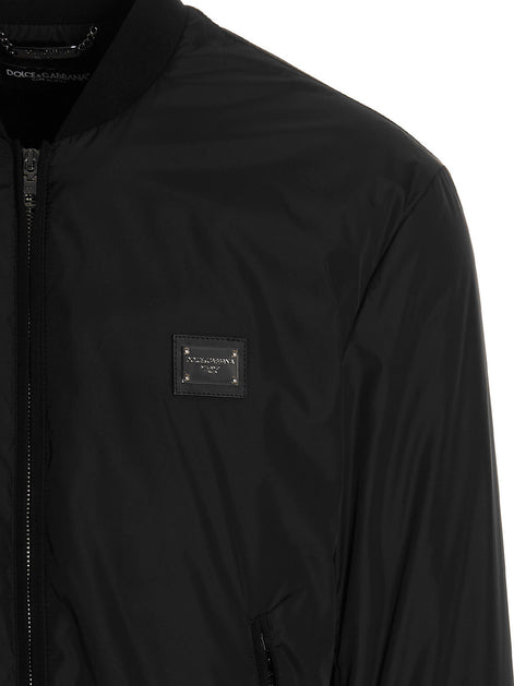 Dolce & Gabbana Black Polyamide Bomber