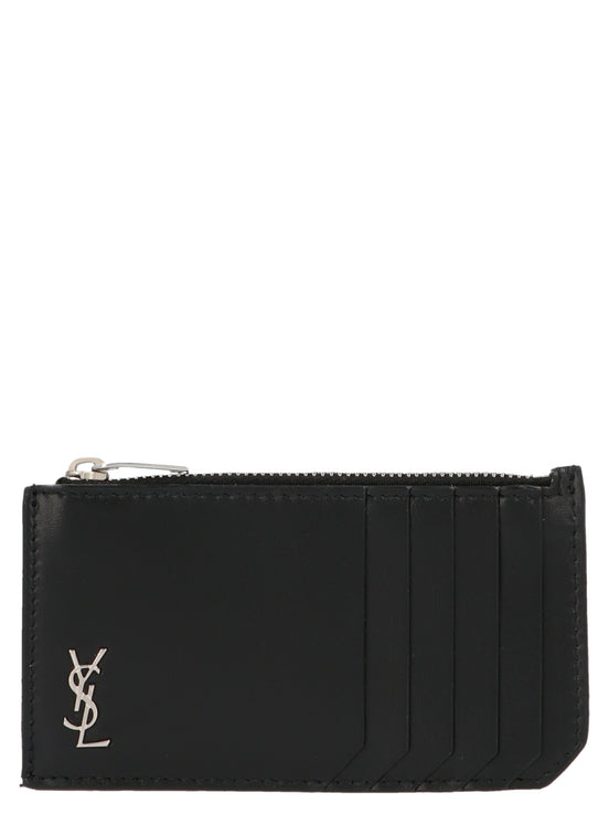 Saint Laurent Black Calfskin Cardholder
