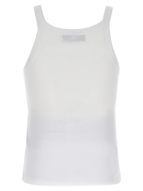Fendi White Cotton Sleeveles T-Shirt