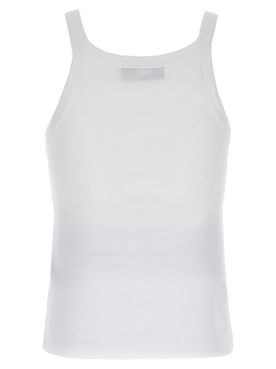 Fendi White Cotton Sleeveles T-Shirt
