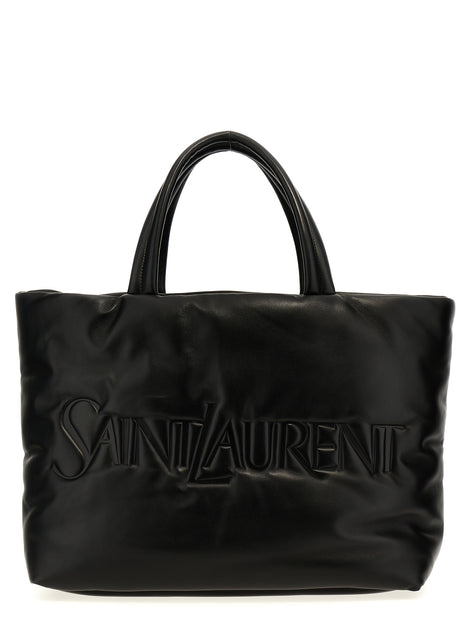 Saint Laurent Black Lamb Leather Tote Bag