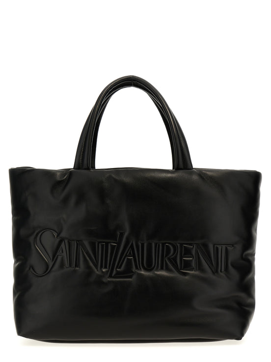 Saint Laurent Black Lamb Leather Tote Bag
