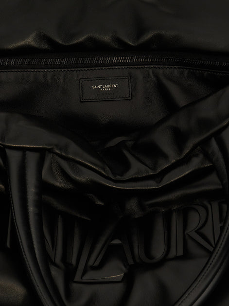 Saint Laurent Black Lamb Leather Tote Bag