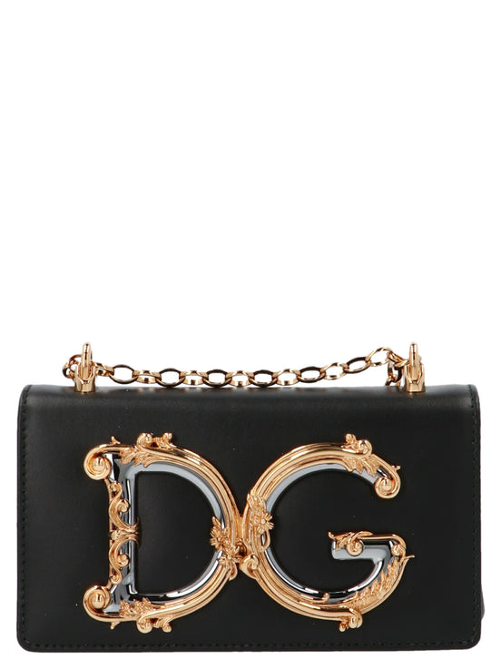 Dolce & Gabbana DG Girl mini Black Calfskin Crossbody Bag