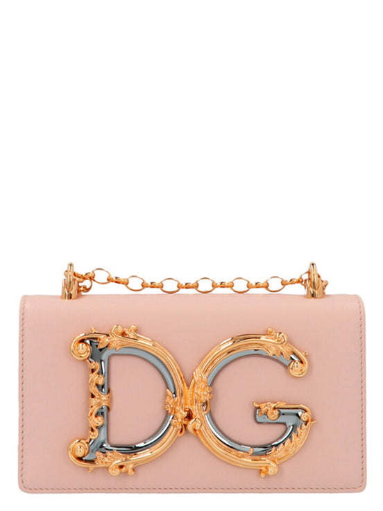 Dolce & Gabbana DG Girl Pink Lamb Leather Crossbody Bag